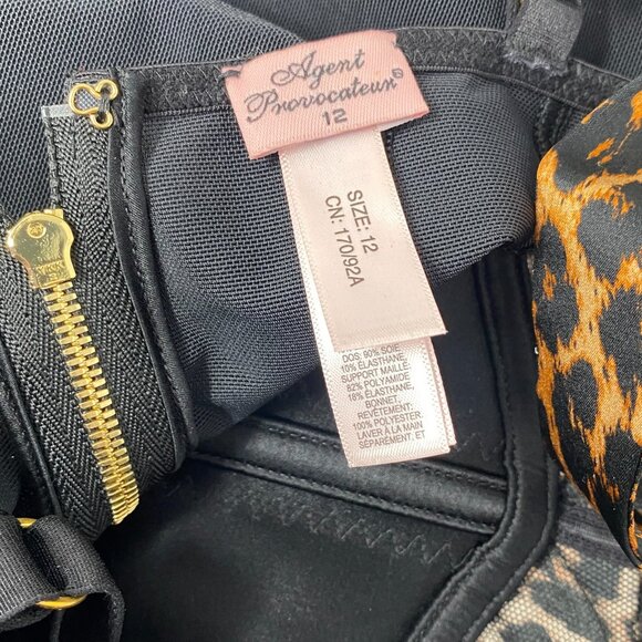 Agent Provocateur Bessie Leopard Brown Silk Dress UK12 Large New - Picture 15 of 16